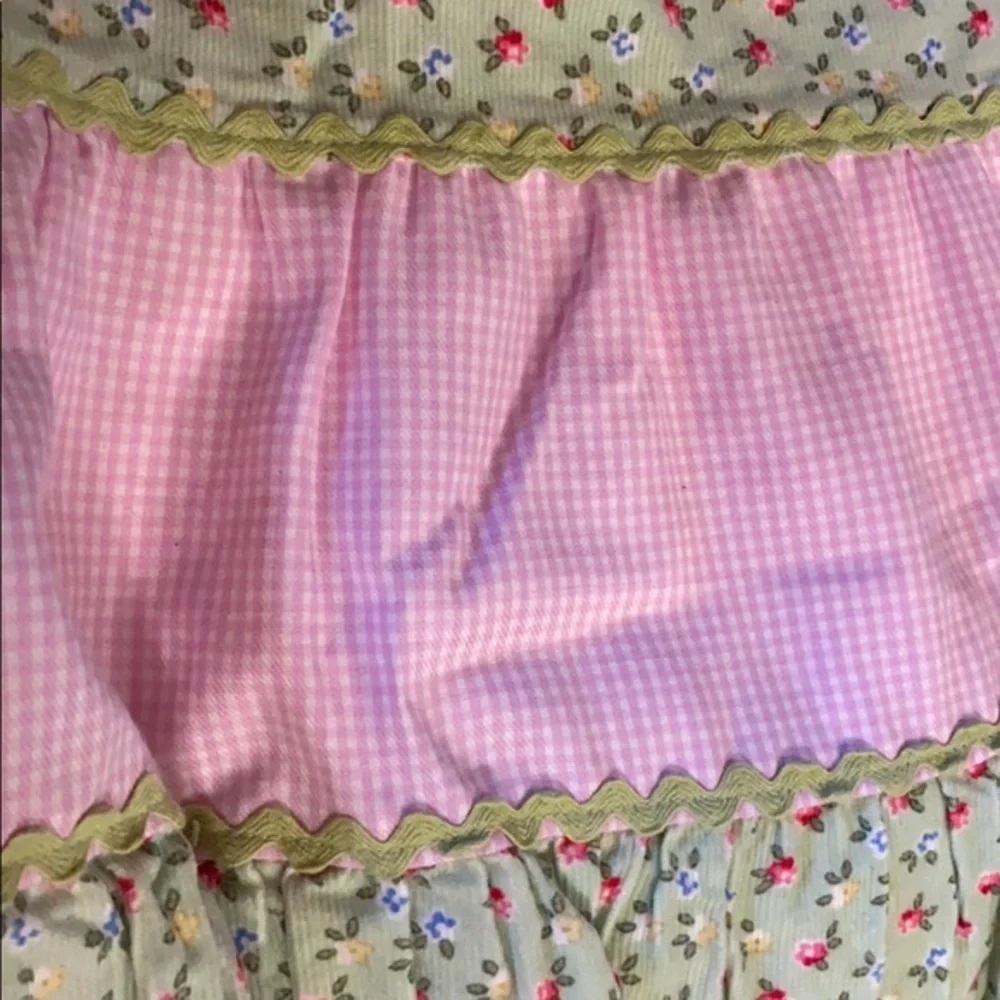Vintage Two Friends Tiered Floral Gingham‎ Skirt 18 Months Cottagecore Prairie